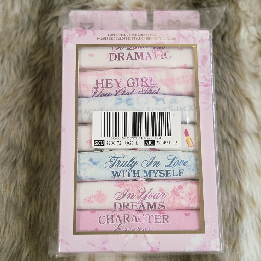 PINK Love Shack Fancy Love Notes Panty Pack Size Large New - Picture 5 of 5